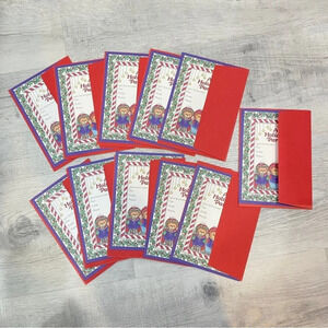Vintage 80s Holiday Party Invitations Ephemera Set of 11 Cards and Envelopes